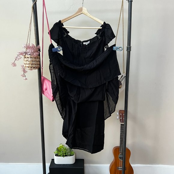 Reformation Butterfly Dress in Black - Picture 3 of 9